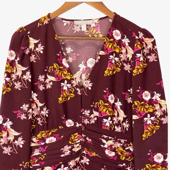 Chelsea 28 Floral Ruched Waist Mini Dress S - Picture 2 of 10